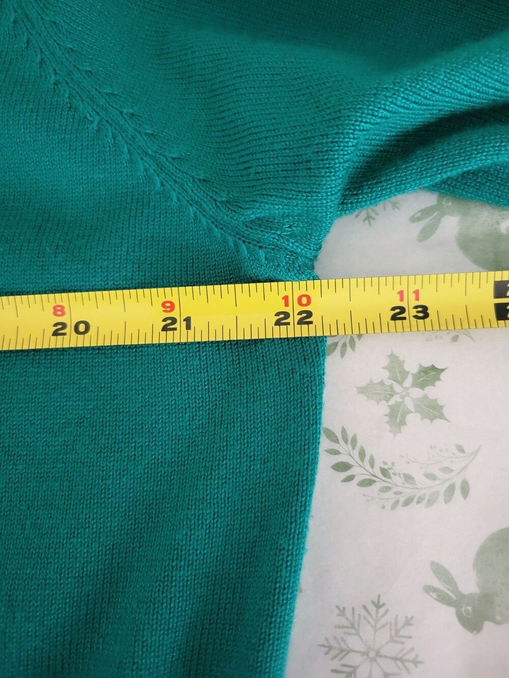Belle Poque Toucan Sweater Women's XL Green Tie Neck 3/4 Sleeve Tropical Knit - Picture 6 of 6